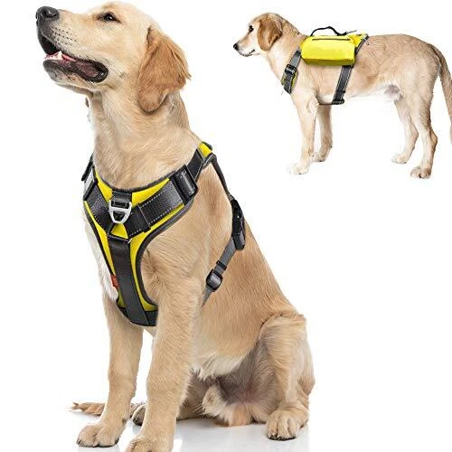 Dog Harness, Multi-Functional No Large (Neck:18"-26";Chest:27"-34") Yellow