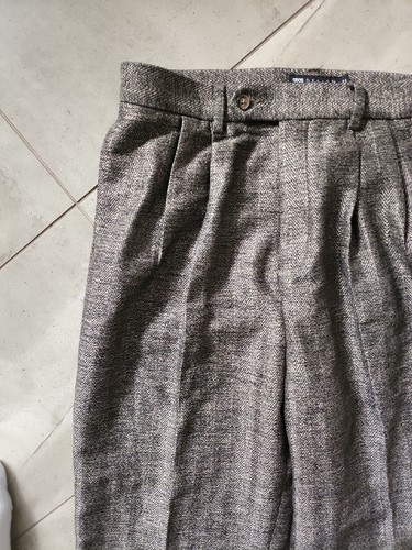 Asos Wool Blend pleated chino 34 Pant Jogger Pam Jean Brown grey beige - Picture 5 of 12