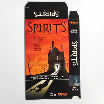 VTG 90s Spirits Movie Original Art EMPTY VHS Promo Sleeve Horror Erik Estrada