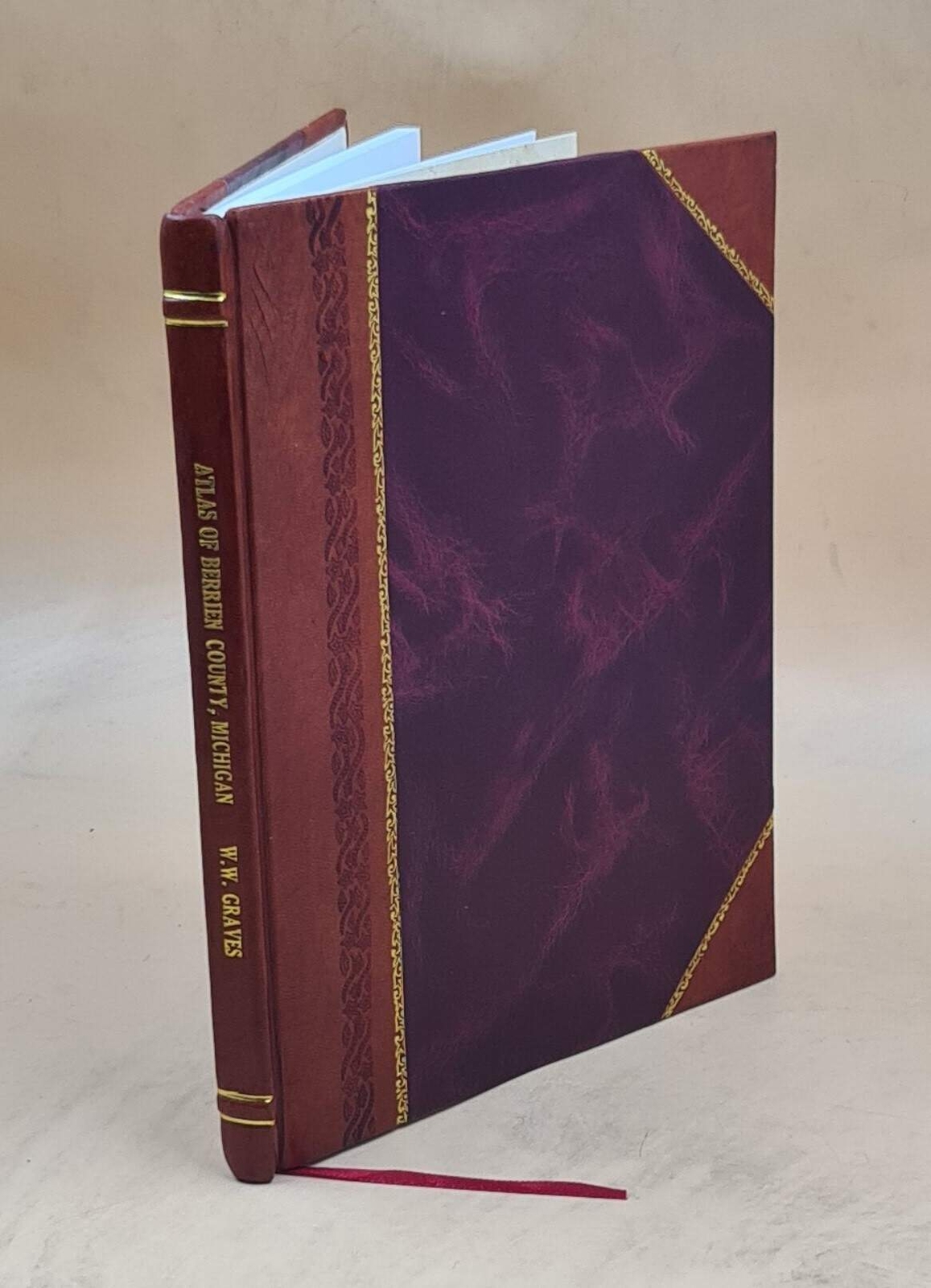 1887 Leather Bound Atlas of Berrien County Michigan by W W Graves