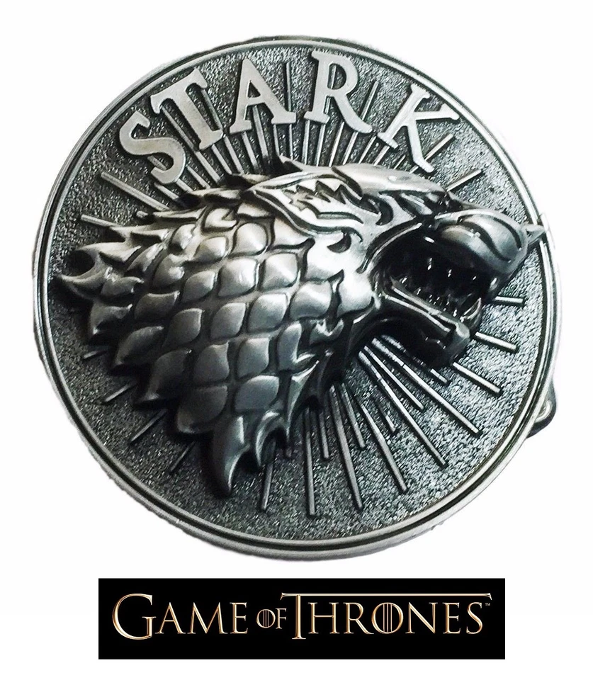 Juego de Tronos Stark Wolf Hebilla de Cinturón Antiguo Color Plata Cosplay Vendedor de EE. UU. Foto 2 de 4