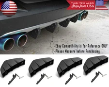 4 Pcs Universal Rear Bumper Valance Extension Diffuser Shark Fin For Ford Chevy