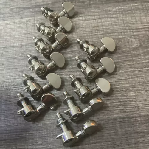 12  New Chrome  Grover Rotomatic 18-1 Treble Side Guitar Machine Heads w/ parts