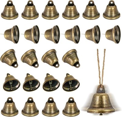 Craft Bells, 24 PCS Bronze Jingle Bells Vintage Bells (1.7'' X 1.5'') Small Brass