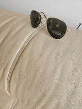Aviator Sunglasses With Dark Lenses, Golden Rim and Temple Arms