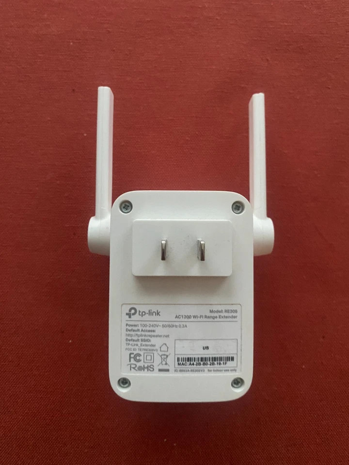 TP-Link AC1200 Wi-Fi- Range Extender, Model RE-305, Power 100-240V, 50/60Hz 0.3A - Image 2 of 4