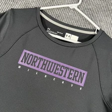 Northwestern Wildcats Shirt Womens Medium Black Under Armour Long Sleeve NCAA