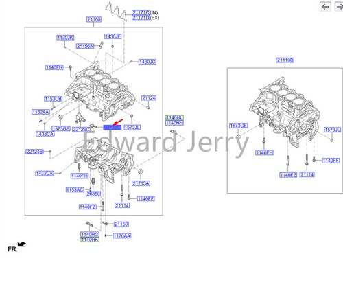 Zylinderblock Gummidichtung für Hyundai Tucson ix35 i40 KIA Soul 2.0 211442E000 - Bild 10 von 10