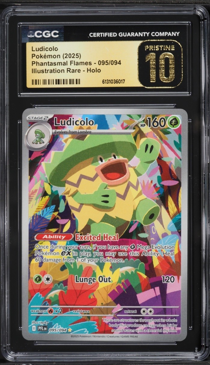 2025 Pokemon Mega Evolution Phantasmal Flames IR Ludicolo #95 CGC 10 PRISTINE