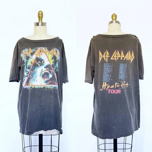 Def Leopard T Shirt / Vintage Tour T Shirt / Concert T 1980s vintage concert t-shirt, vintage, size XL, single stitch, B+ condition