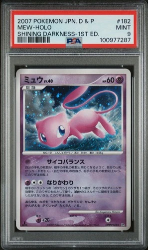 2007 POKEMON JPN DIAMOND & PEARL SHINING DARKNESS 1ST ED #182 MEW-HOLO PSA 9