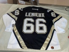 Koho Mario Lemieux Pittsburgh Penguins Jersey White Mic 90s Mens Large Black Nhl