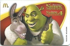 CANADA  McDonald s gift card old   Shrek 4   #1 / 2010 - RARE