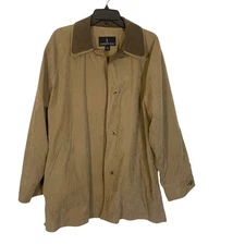 London Fog Women XL Jacket Microfiber Button Front Raincoat 3/4 length