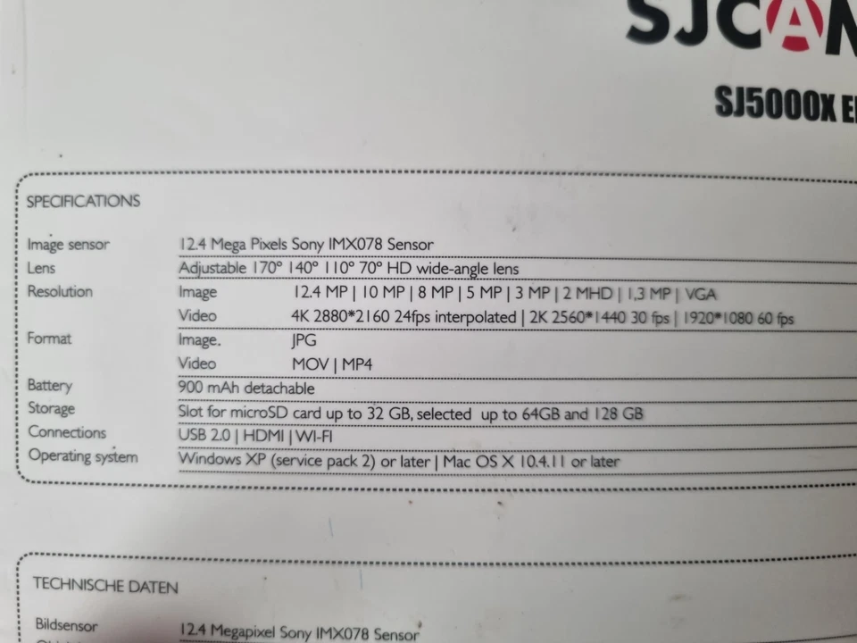 SJCAM SJ5000x Elite Sport Action DV Camera  2K Gyro WiFi 2.0' LCD - Imagen 4 de 4