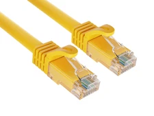 Cat6a UTP Snagless Patch Cable, Yellow - 0.5/1/2/3/5/6/7/10/14/15 ft