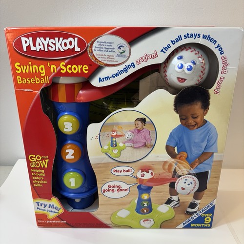 Caja rasgada de béisbol Playskool SWING 'N SCORE rayada # 1 probada de colección. LEER - Imagen 1 de 6