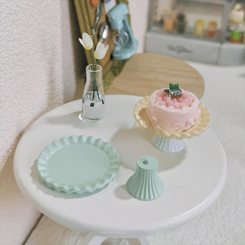 1Pcs Dollhouse Mini Turntable Cake Decoration Turntable Toy Model Ornaments - Picture 6 of 11