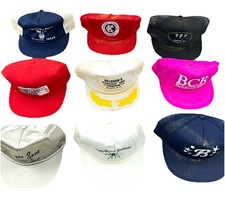 Vintage Trucker Hat Lot Strap Snap Back 80s 90s Advertising Farm Mining Cap PM4