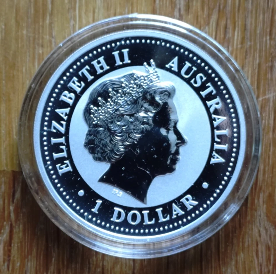 Australien 1  $  Silbermünze Lunar I 1999 Jahr des Hasen, 1 Oz, 999er Silber, st - Bild 2 von 2