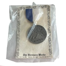 Vintage 1983 Medal Dalmatian Signal Hill Fire Dept IL Trekkers Annual Swim 80s