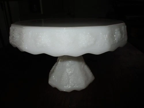 Vintage Anchor Hocking Milk Glass Pedestal Cake Stand 10" Harvest Grape