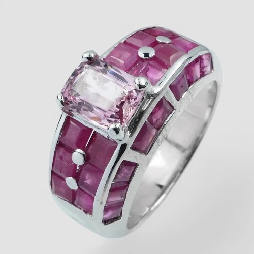 Classically Pink Spinel 1.03Ct Pink Ruby 925 Sterling Silver Handmade Fine Rings