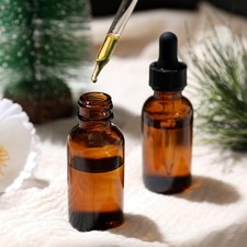 Boston Round Glass Bottles Amber/ 1 fl oz. with Droppers/ 2 Pcs