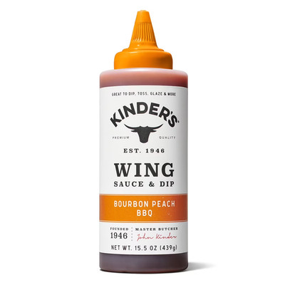 Kinder's Bourbon Peach BBQ Wing Sauce and Dip, 15.5 oz Squeeze Bottle...