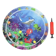 Water Sensory Play Mat Inflatable Water Tummy Time Mat Summer Cooling Pet Water 