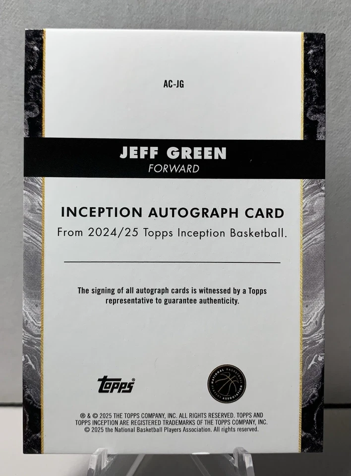 2024-25 Topps Inception Jeff Green Gold Auto /50, Rockets 🚀 - Image 3 of 3