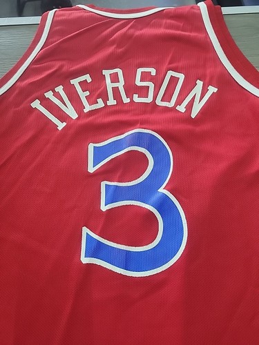Vintage Philadelphia 76ers Allen Iverson Rookie Champion Jersey Men’s Size 44 - Afbeelding 6 van 6