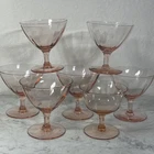 Set Of 7 Tiffin Franciscan Pink Depression Desert Sherbet Cup Glass 4 3/8" Read