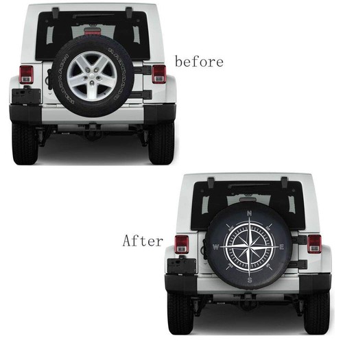 Spare Tire Cover,Weatherproof Vinyl Leather Wheel Cover for Jeep Wrangler Sahara - Picture 3 of 8
