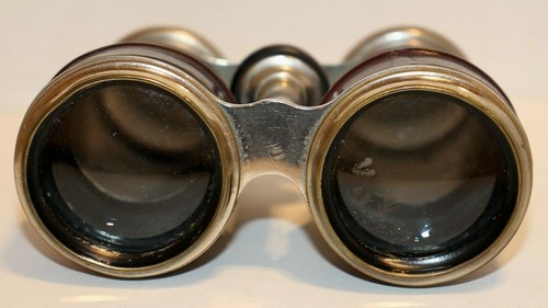 Gafas/binoculares de campo vintage de cuero ópera, lentes, n.o 8, estuche - Imagen 2 de 10