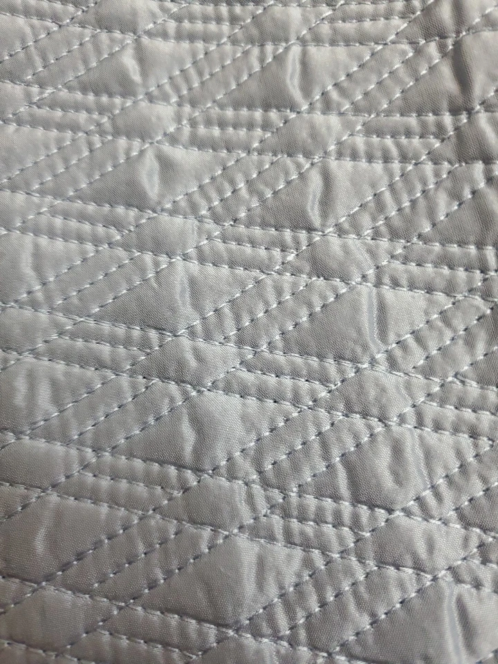 Restoration Hardware Diamond 100% Silk Blue- Gray 21x28" Pillow Sham  - Image 2 of 4