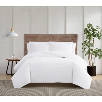 TRULY CALM Duvet Cover Sets Twin/Twin XL Classic Style Cotton in White (2-Piece)