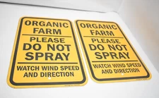 Smart Sign 3APD Organic Farm Please Do Not Spray Sign Black/Yellow Sign 2 Pack