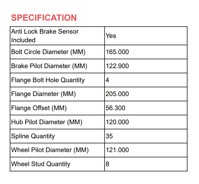 Ступица подшипника колеса в сборе передняя для RAM 2500 RAM 3500 2014 2015 2016 2017 2018 - Изображение 4 из 4