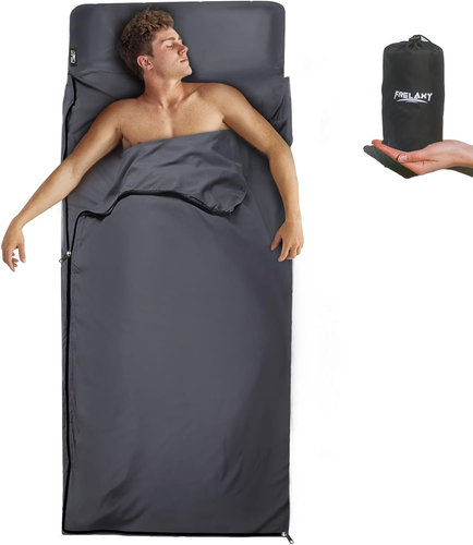Sleeping Bag Liner, XL Travel Sheet & Camping Sheet for Backpacking, Hotel, Host - Picture 9 of 14