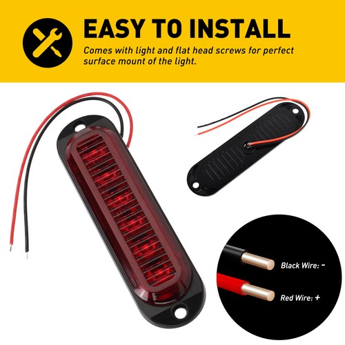 20x Red 6LED Marker Side Lights For RV Trailer Truck Clearance Light Waterproof - Picture 7 of 12