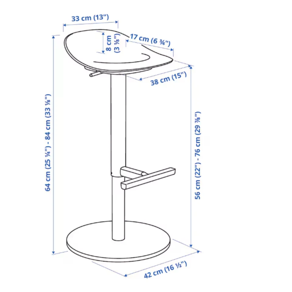 NUEVO Taburete de Bar IKEA JANINGE, Blanco, 29 7/8" Envío Gratis Taburete de Bar Foto 3 de 4