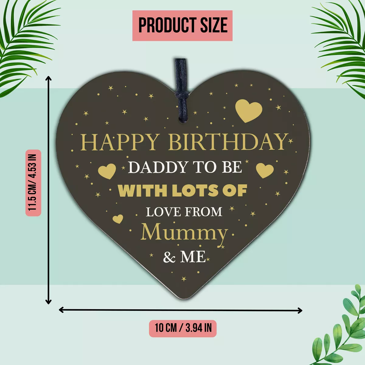 Happy Birthday Daddy To Be From Bump Wood Heart Dad Father Funny