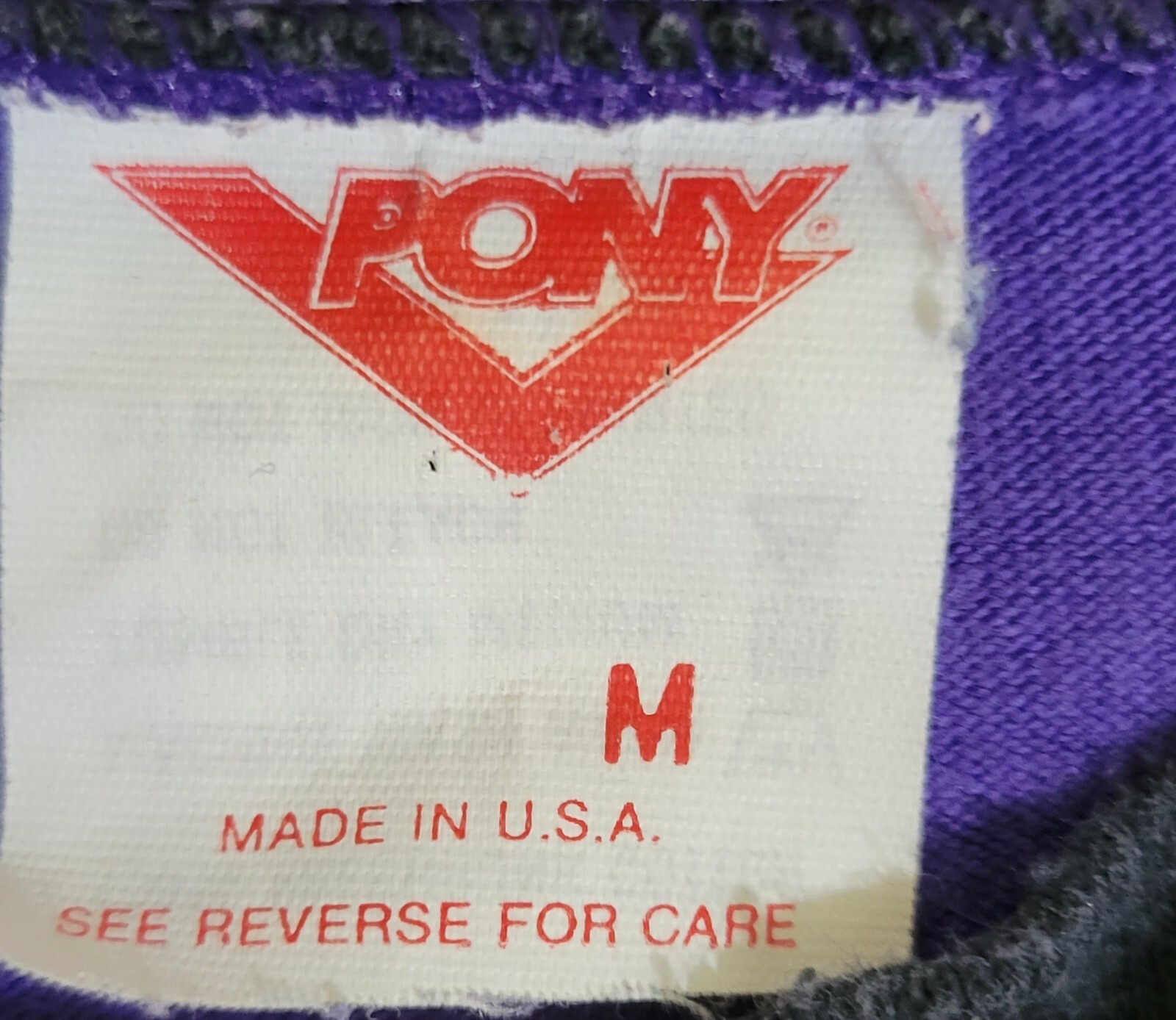 T shirt vintage anni 80 PONY marca atletica logo uomo M doppio strato USA S S tee