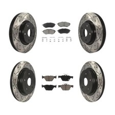 For Subaru Outback Legacy WRX Front Rear Drill Slot Brake Rotors Ceramic Pad Kit