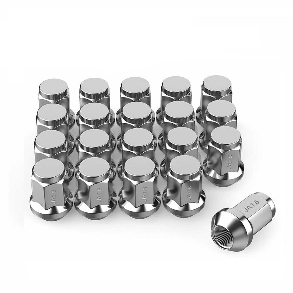 20Pcs Lug Nuts Bulge Acorn 12x1.5 Chrome Wheel Nut Replacement for F ord A6N5
