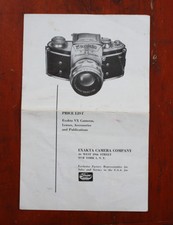 IHAGEE EXAKTA VX, LENSES AND ACCESSORIES PRICE LIST/208034