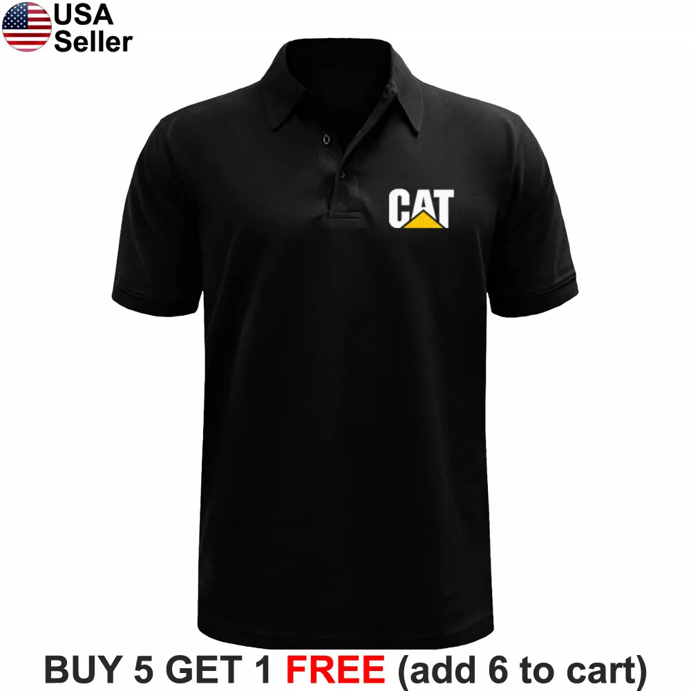 Caterpillar Polo Shirt CAT Logo Tractor Construction Equipment Bulldozer Golf