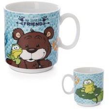 NICI Kindertasse B&auml;rchen & Frosch Tasse  aus Porzellan Klassik B&auml;r 47619