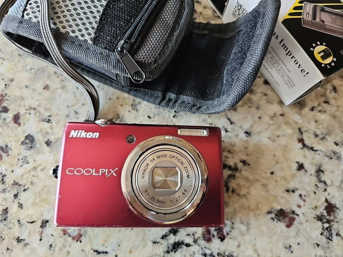 NIKON COOLPIX S570 12MP DIGITAL CAMERA Red 5x ZOOM 18208261789| eBay